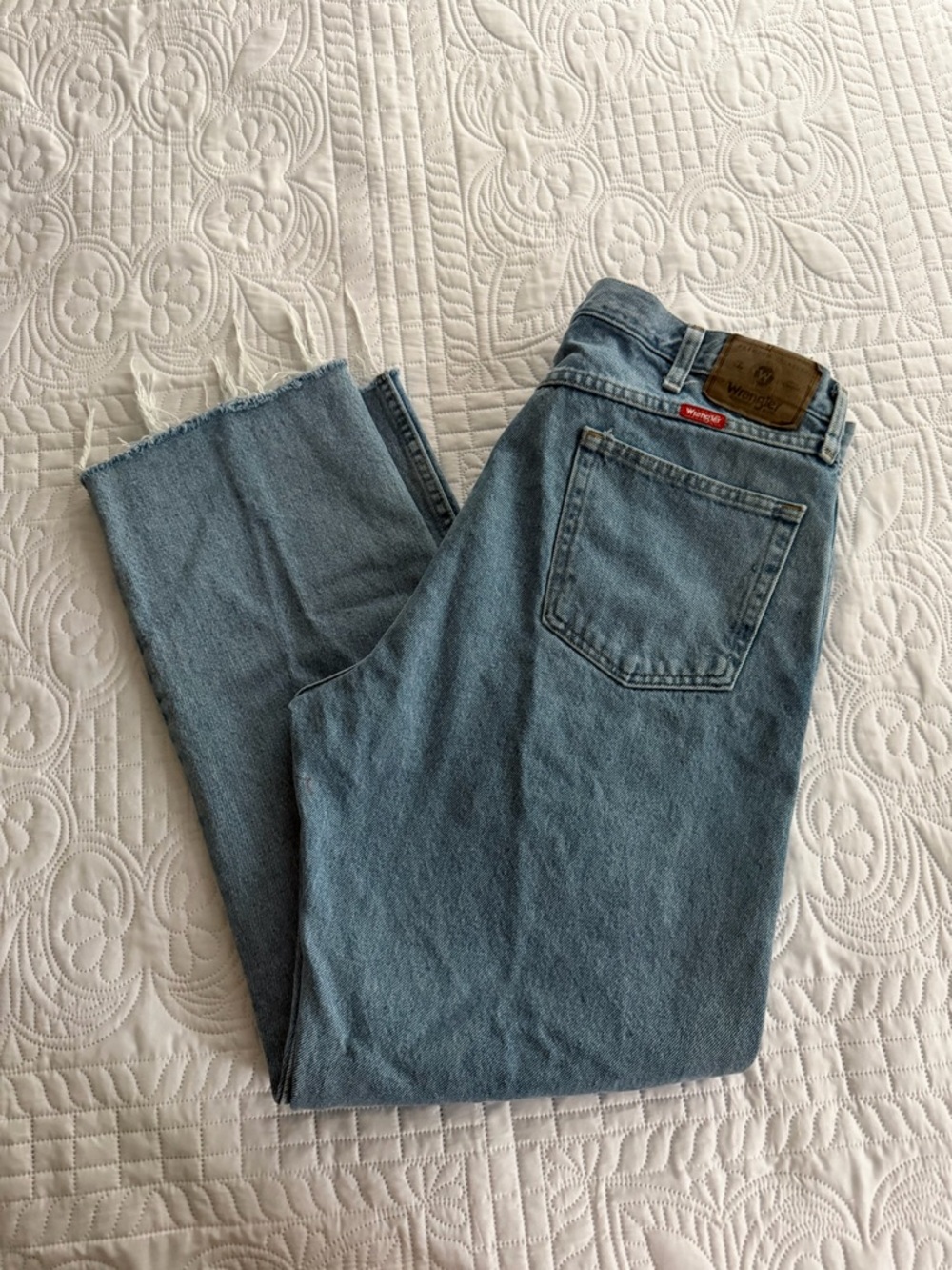 Wrangler Light Blue Vintage Straight-Leg Denim Jeans 38 x 32 Western Cowboy